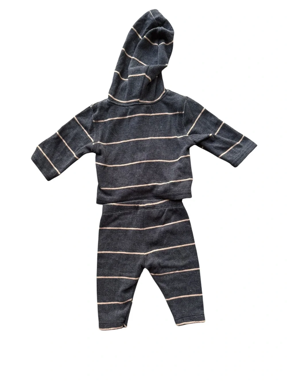 Carter's Navy and Cream Striped Hooded Top & Pants Set